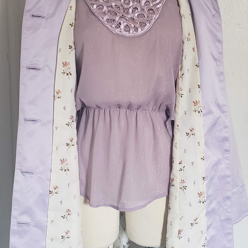 ArdenB. Light Weight Purple Satin Women Coat SizeS